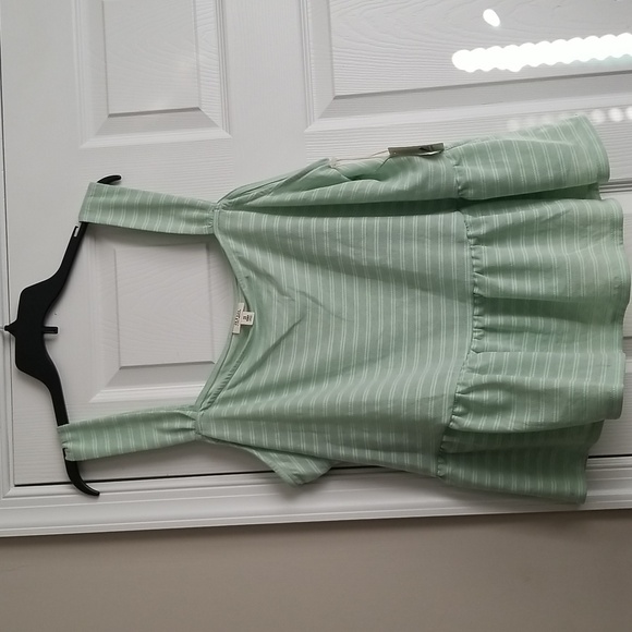 NWT Ana Women's lime green/white Stripe Tank size 2X - Picture 1 of 13
